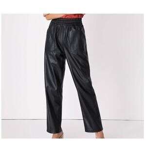 LULU'S S Black Always the Go-Getter Pull-on High-Rise Straight Leg Pant NEW B167